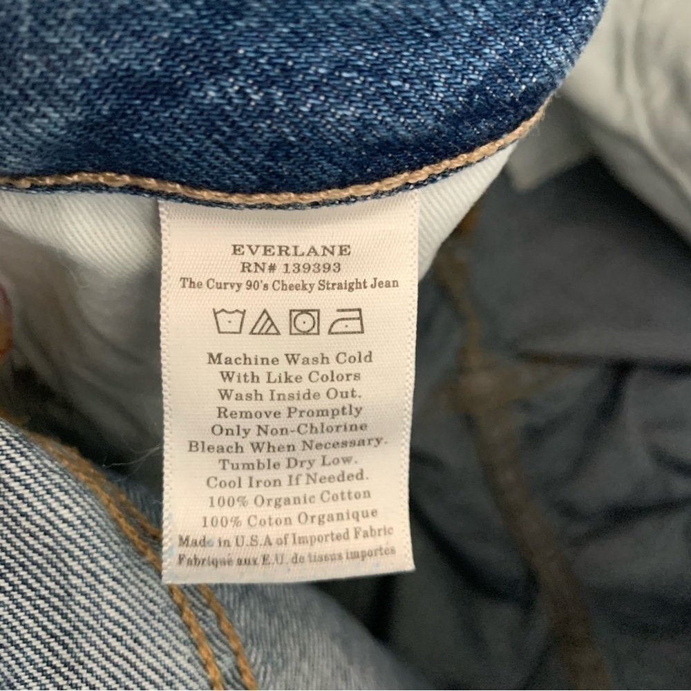 Everlane womens blue the curvy 90s cheeky straight button fly jeans - Picture 3 of 9